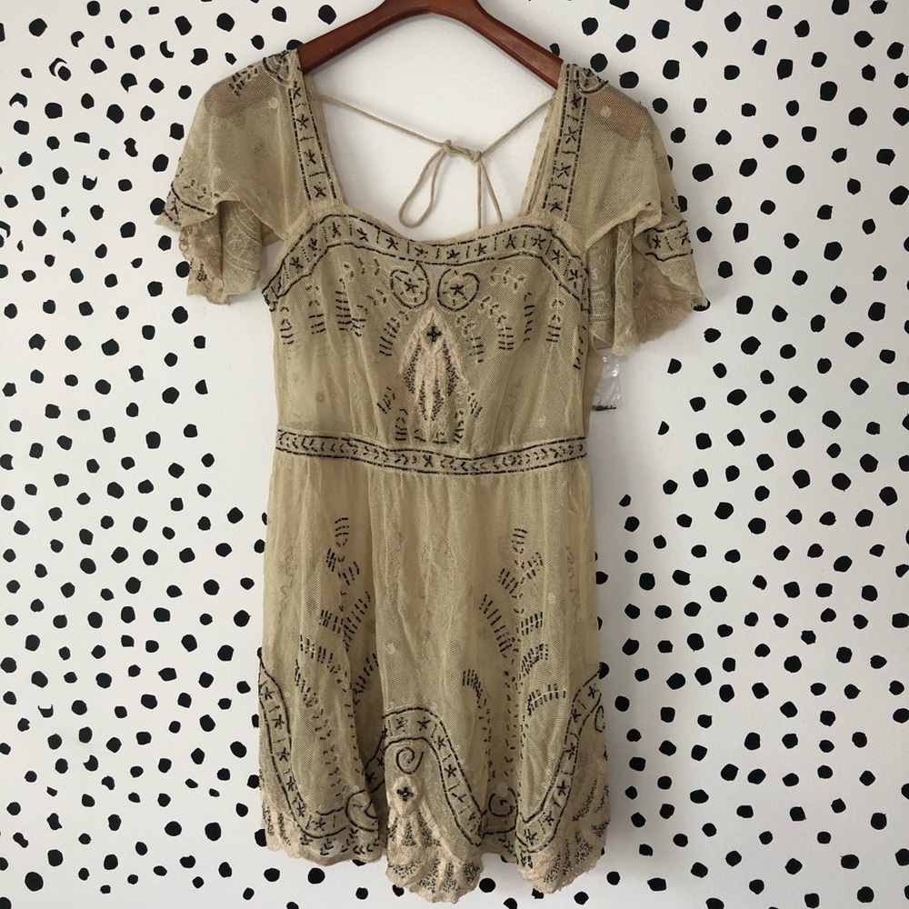 Free people beaded mesh dress